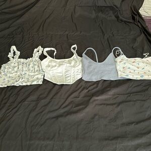 multiple crop tops from shein and hollister